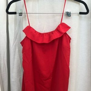 Jcrew silk tank with ruffle
